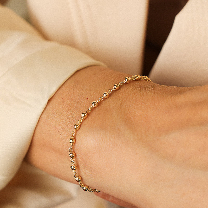Pulseira em Ouro 19kl com Esferas (19.5cm)
