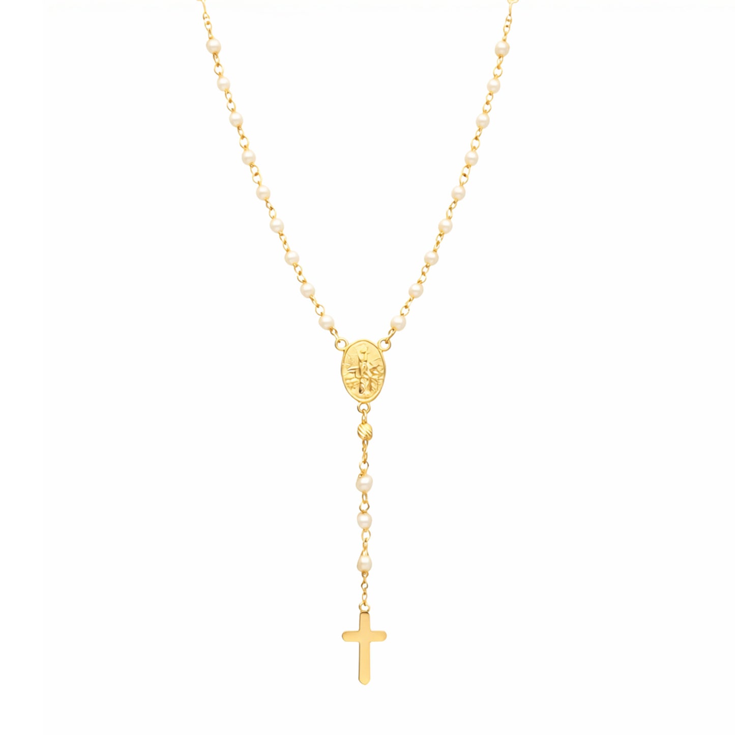 Fio Terço de Luz em Prata Dourada (51cm)