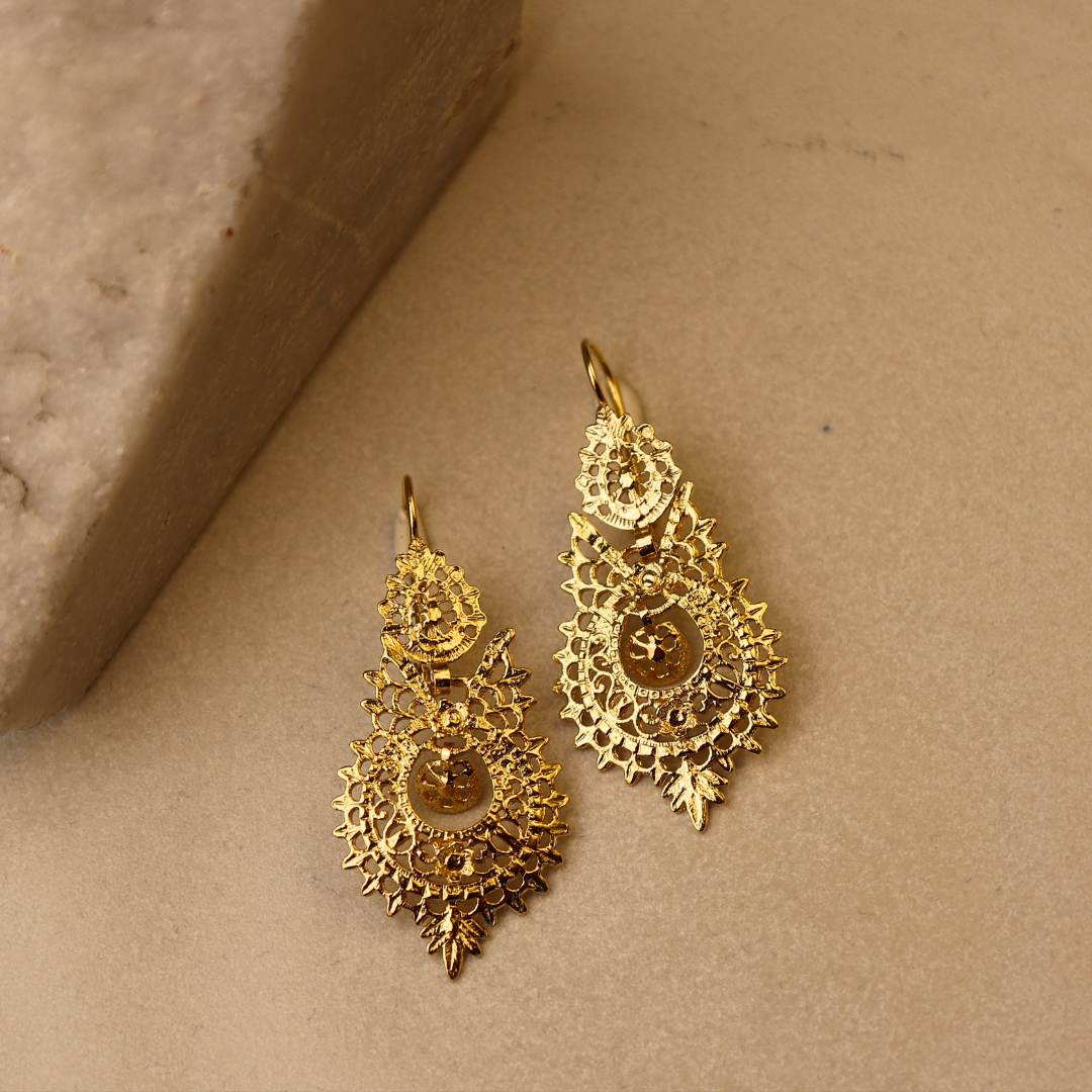 Brincos Rainha em Ouro 19kl (4.3cm)