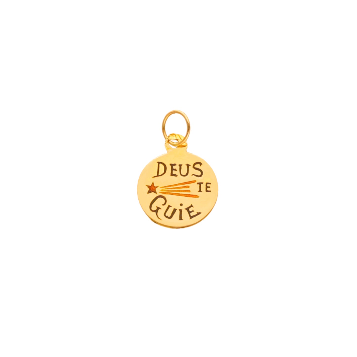 Medalha "Deus te Guie "em Ouro 19kl (1.1cm)