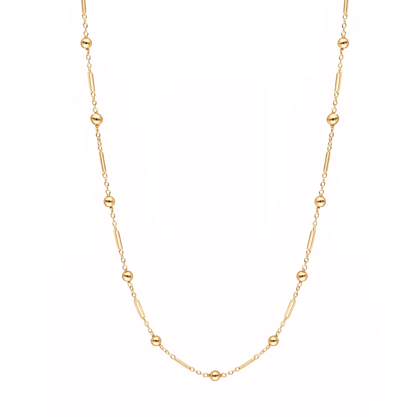 Fio em Ouro 19kl com Traves e Esferas (46.5cm)