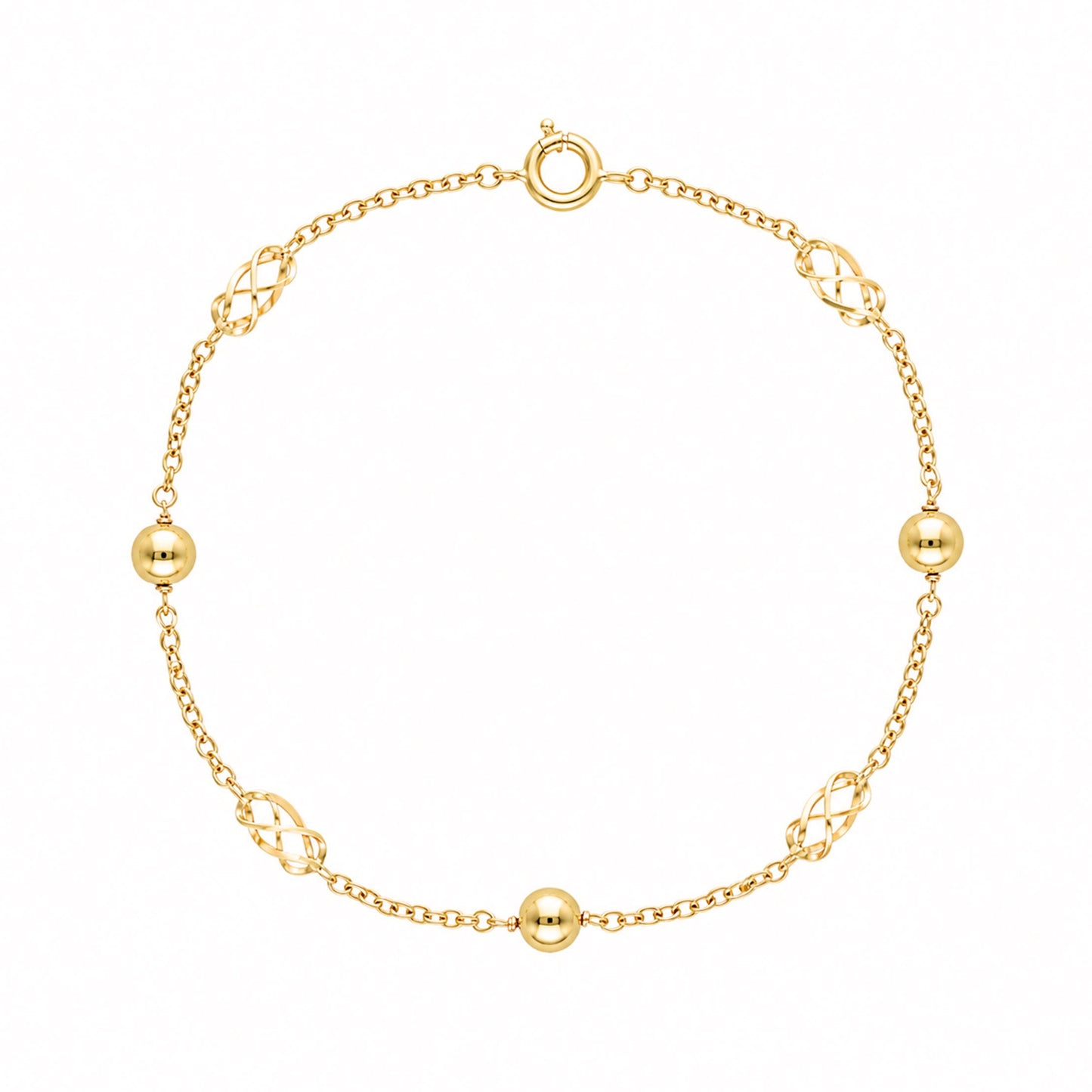 Pulseira em Ouro 19kl com Rocas e Esferas
