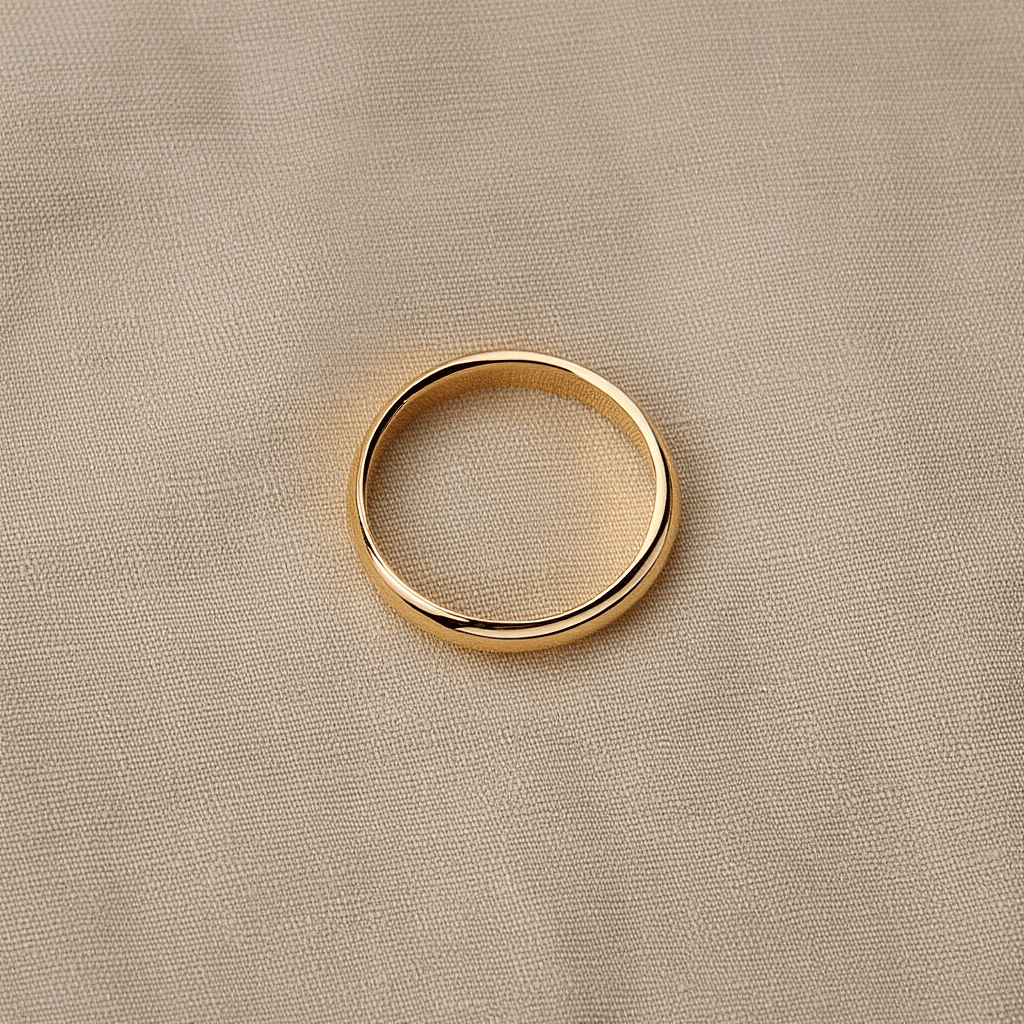 Aliança Meia Cana em Ouro 19kl - 3.5mm - Loja do Ouro