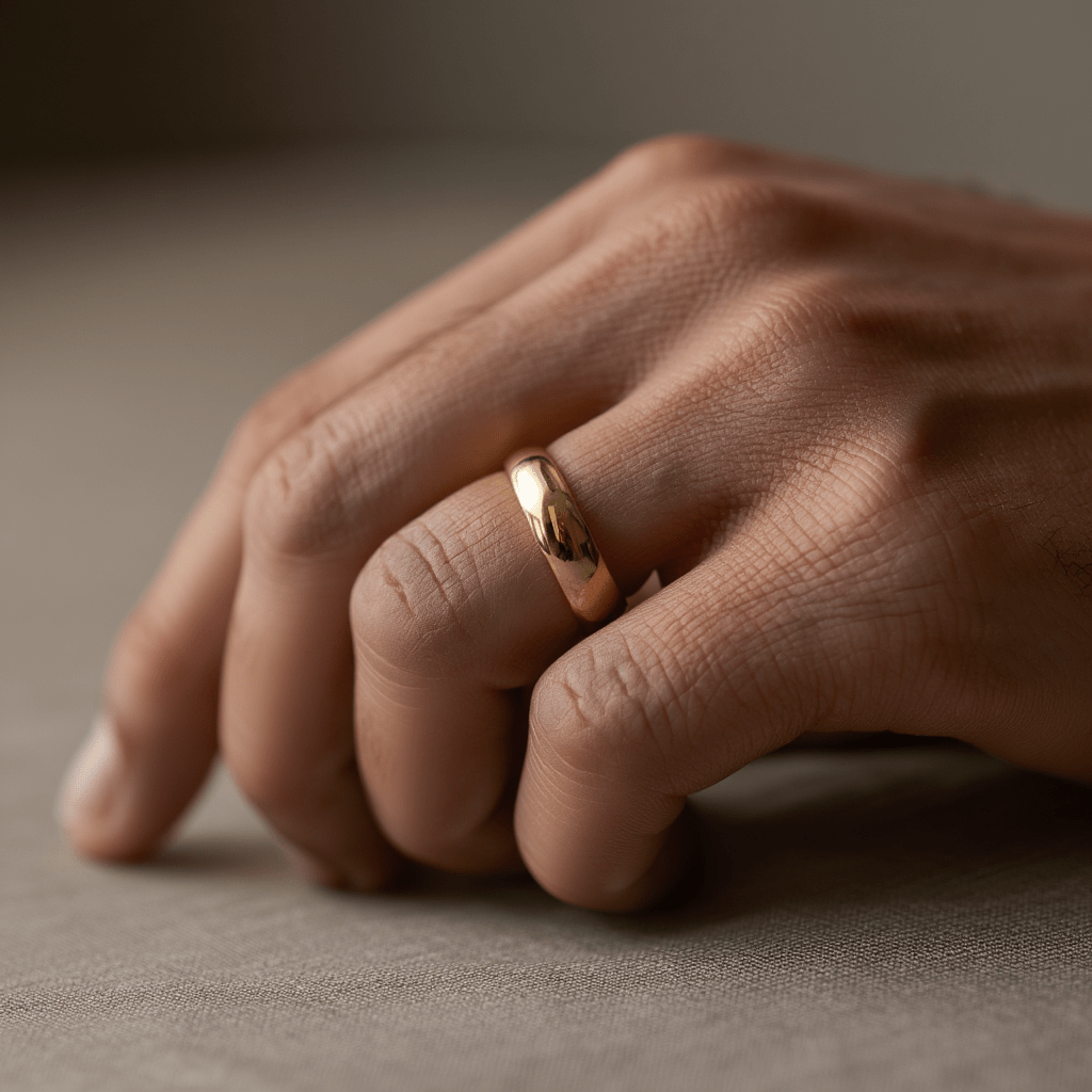 Aliança Meia Cana em Ouro 19kl - 5mm - Loja do Ouro