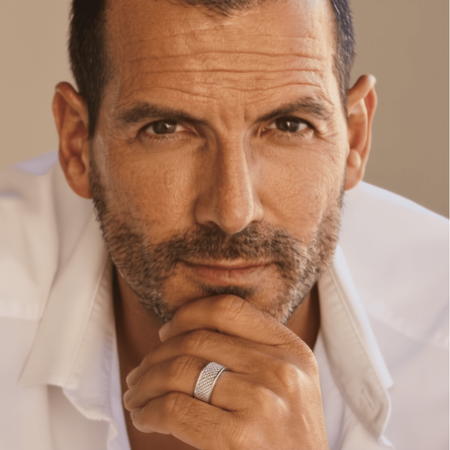 Anel de Homem Be Wild em Aço com Efeito Quadriculado - Loja do Ouro