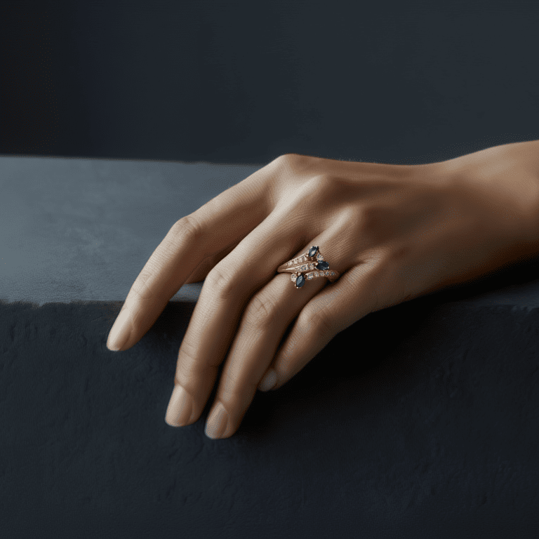 Anel em Ouro 19kl com Esmeraldas e Zircónias (T17) - Loja do Ouro