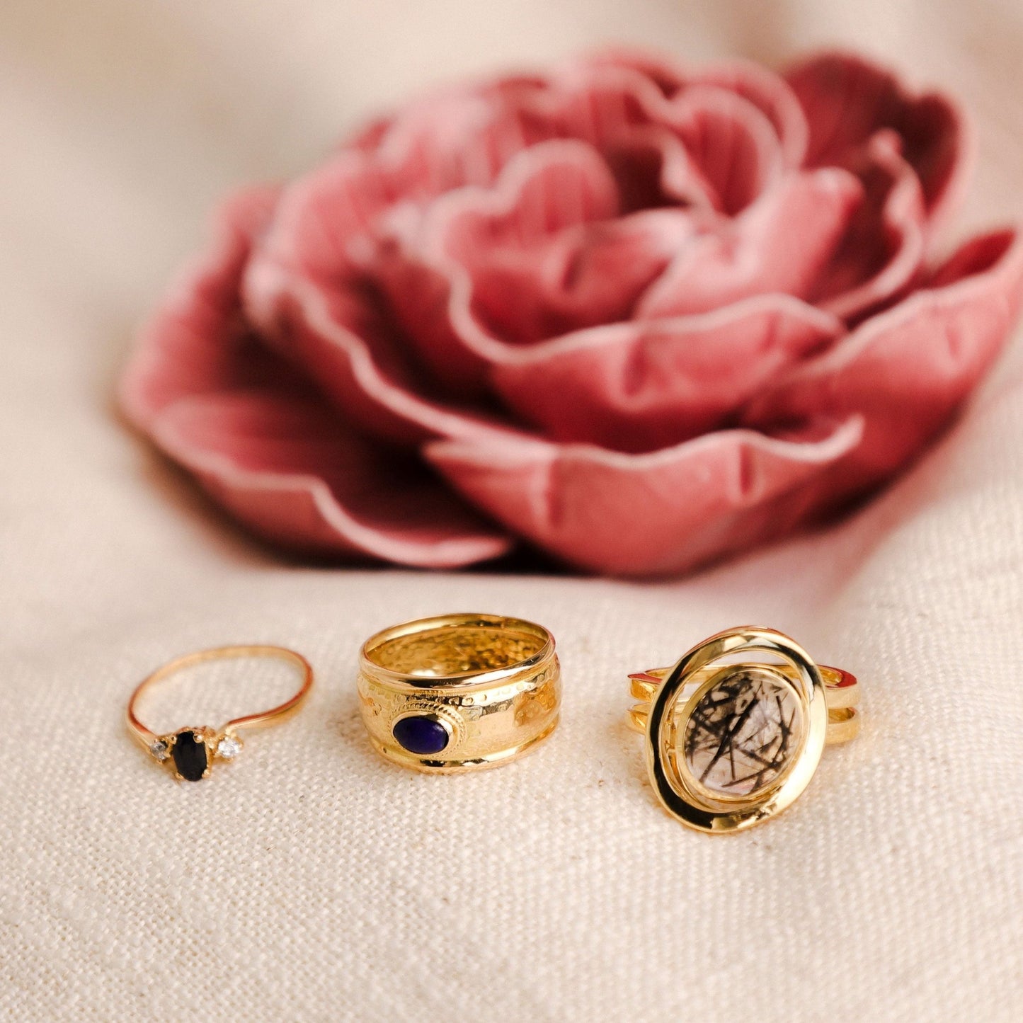 Anel em Ouro 19kl com Lápis - Lazuli (T12) - Loja do Ouro