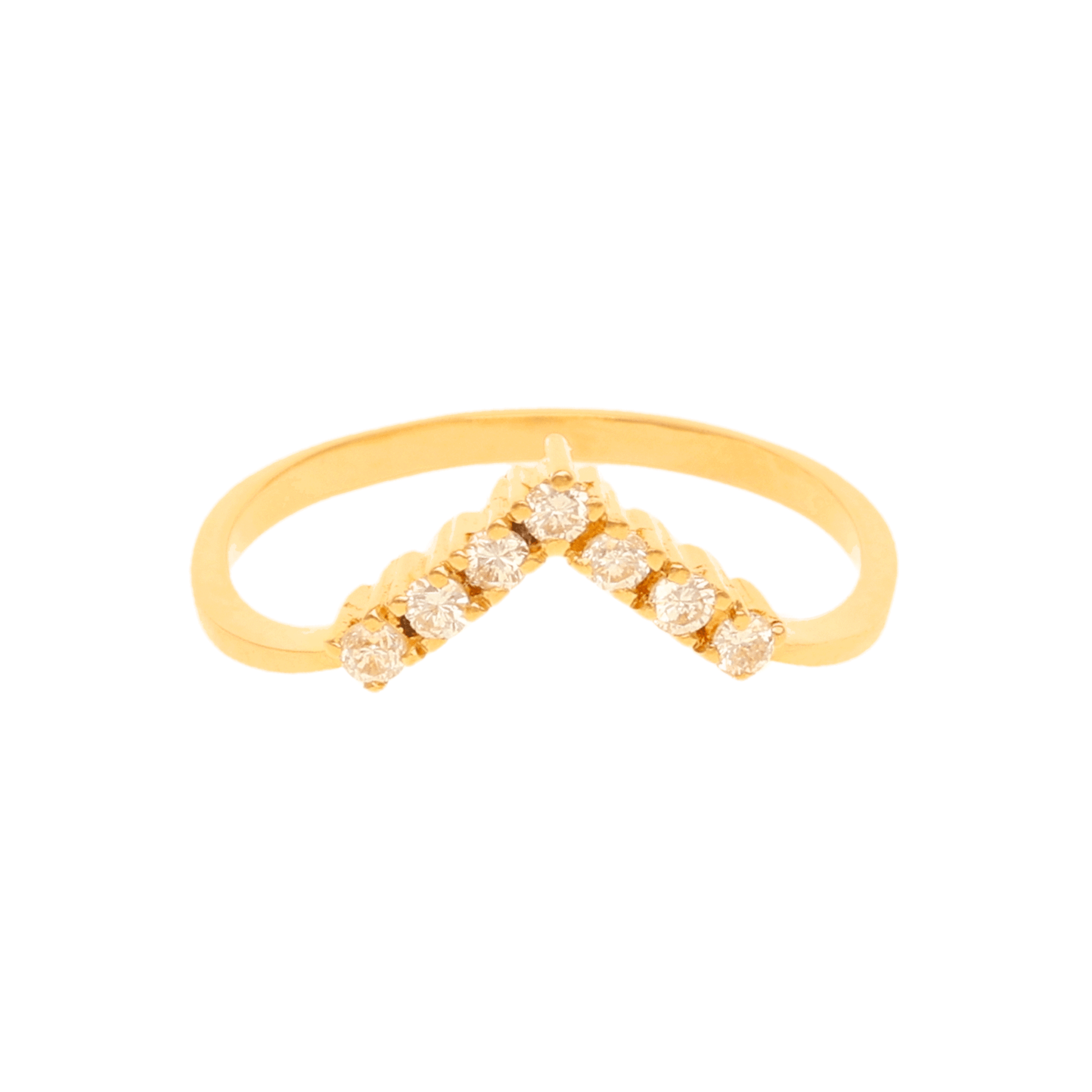 Anel em Ouro 19kl com Tiara de Diamantes (T15) - Loja do Ouro