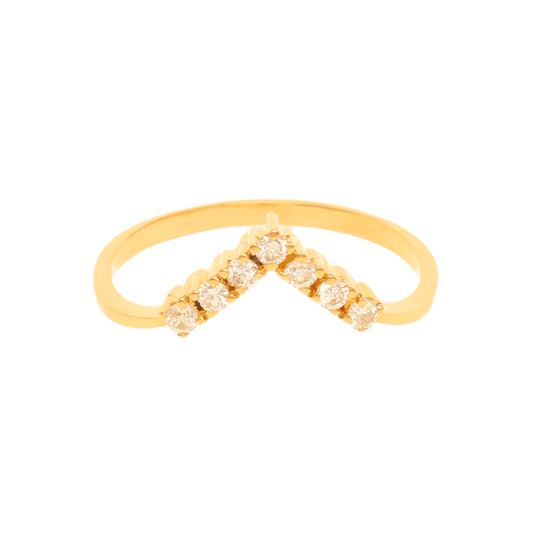 Anel em Ouro 19kl com Tiara de Diamantes (T15) - Loja do Ouro