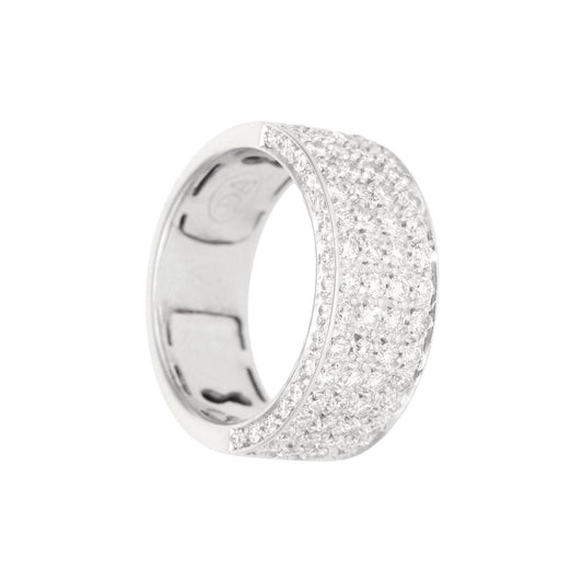 Anel em Ouro Branco 19kl com Diamantes (T21) - Loja do Ouro