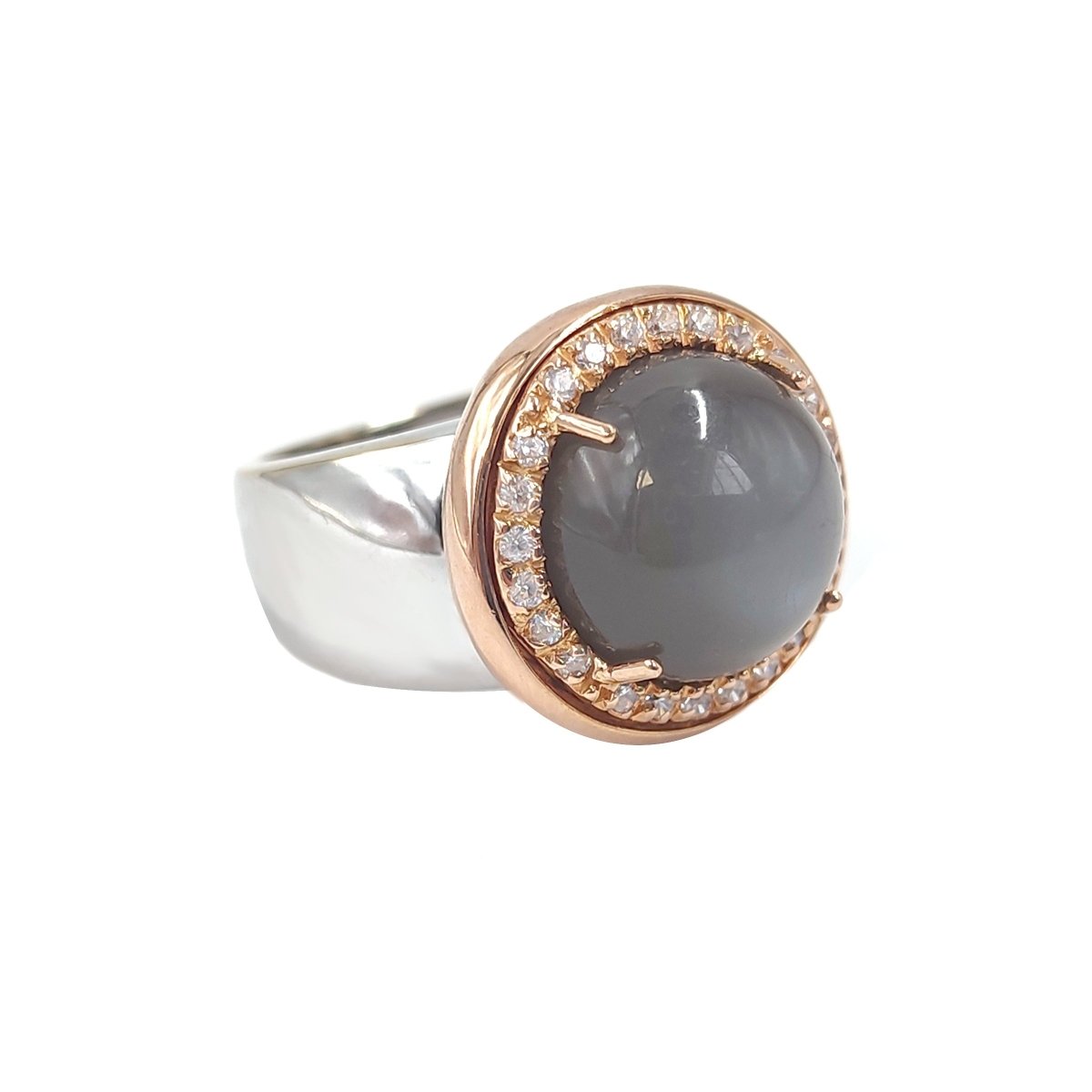 Anel Imperatriz em Ouro Branco 19kl (T14) - Loja do Ouro