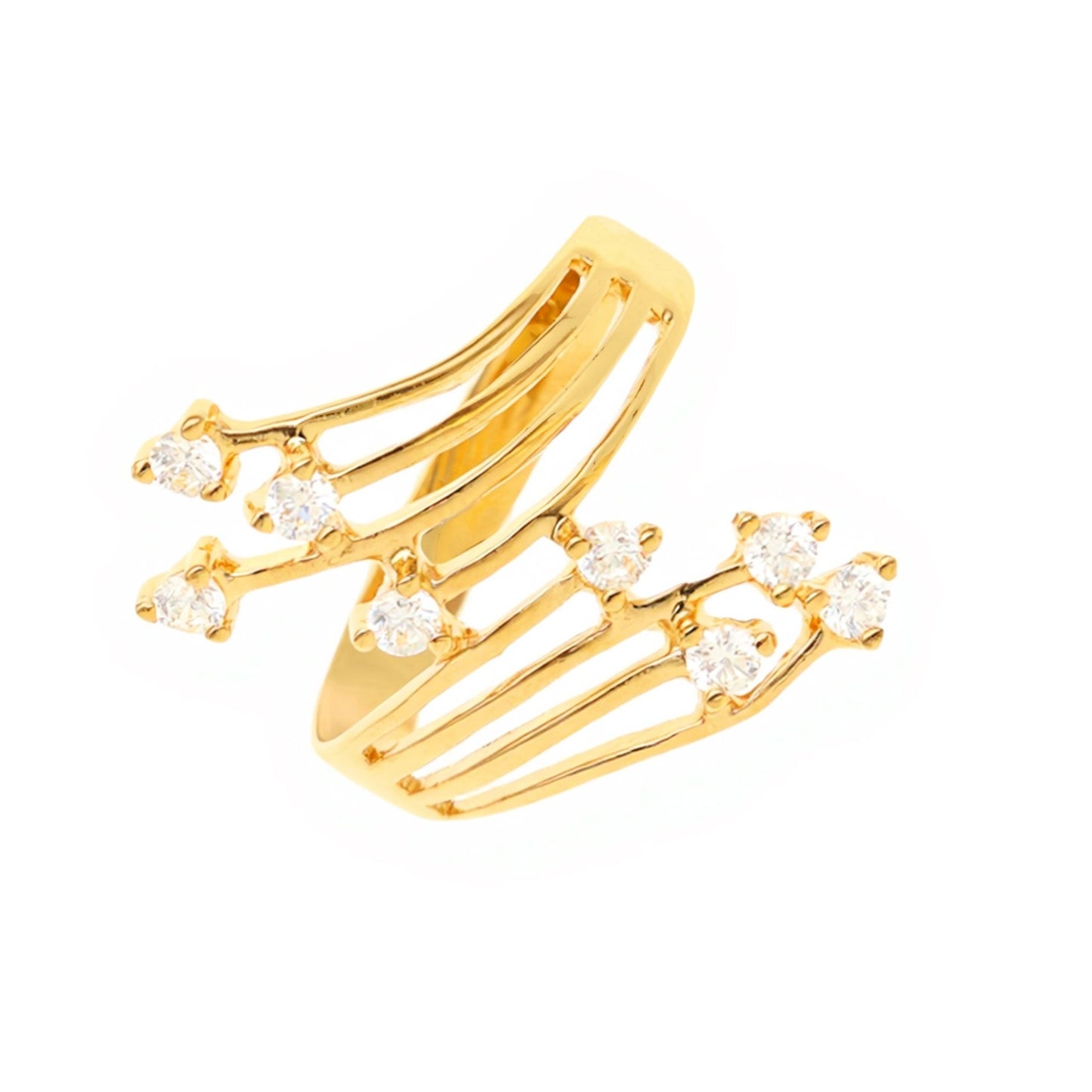 Anel Imperial em Ouro 19kl com Zirconias (T23) - Loja do Ouro