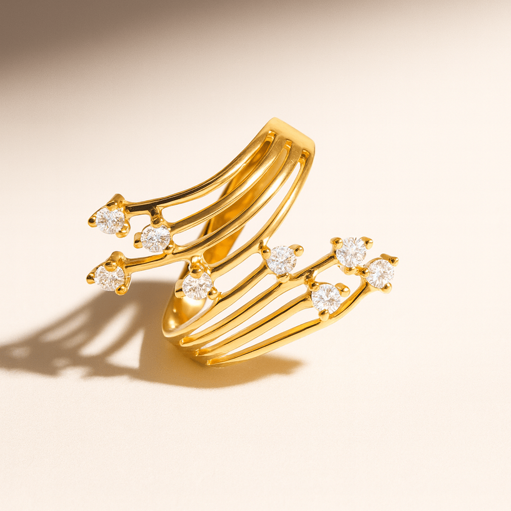 Anel Imperial em Ouro 19kl com Zirconias (T23) - Loja do Ouro