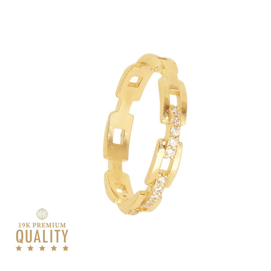 Anel Lady Margaret em Ouro 19kl com Zircónias - Loja do Ouro