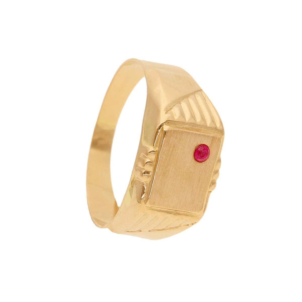 Anel Mesa de Homem em Ouro 19kl com Rubi (T26) - Loja do Ouro