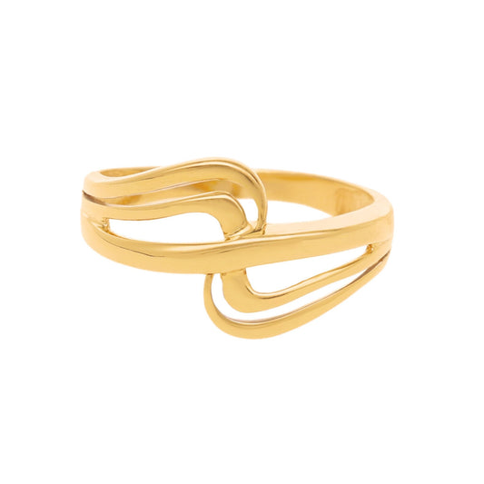 Anel Ondulado em Ouro 19kl (T15) - Loja do Ouro