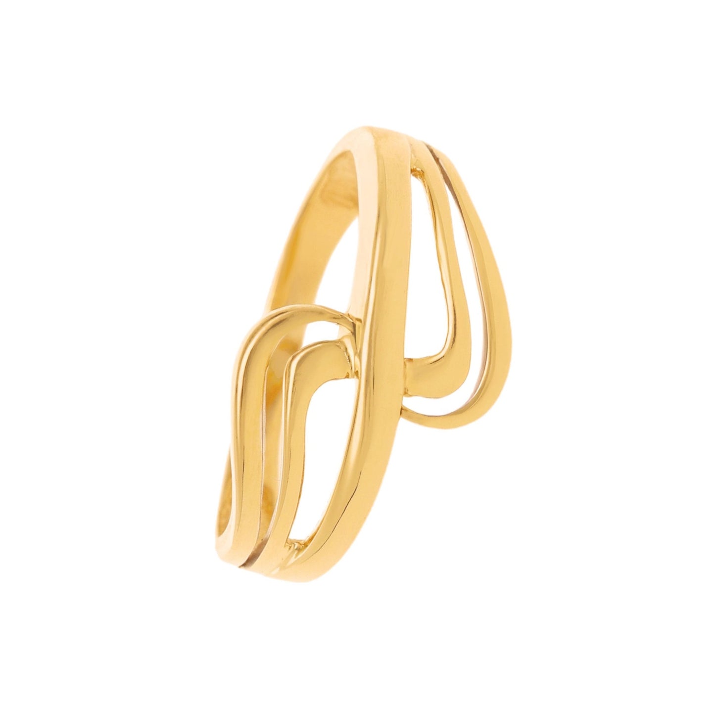 Anel Ondulado em Ouro 19kl (T15) - Loja do Ouro