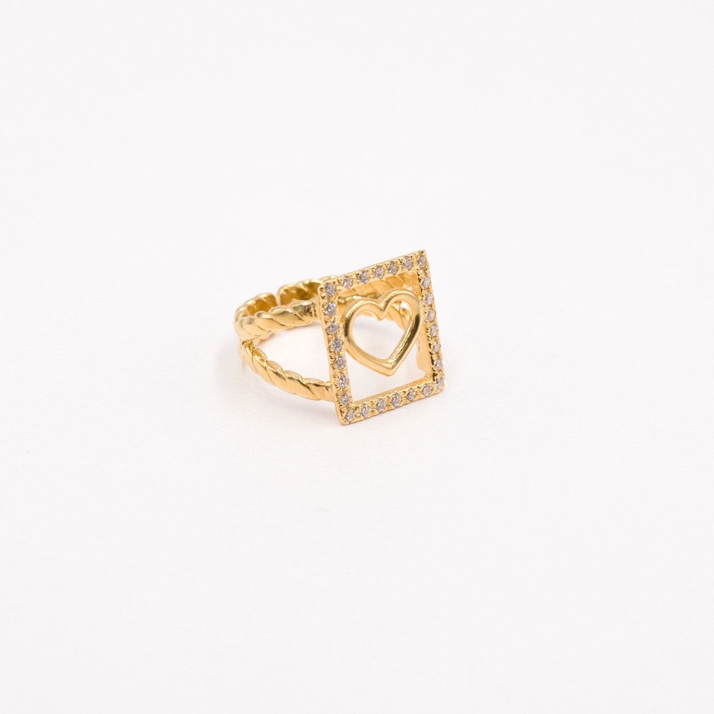 Anel Prata Heart Believe com Coração e Zircónias - Loja do Ouro