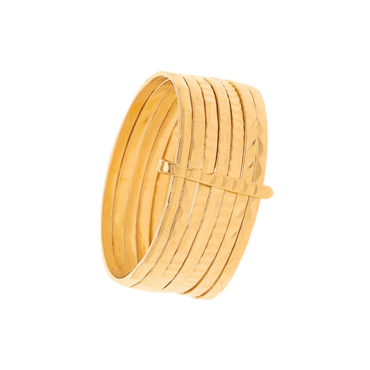 Anel Sete Escravas em Ouro 19kl com Aros Lapidados (T15) - Loja do Ouro