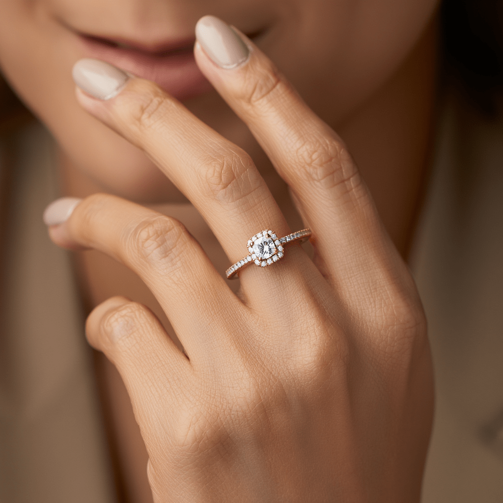 Anel Solitário em Ouro 19kl com Zircónias (T12) - Loja do Ouro