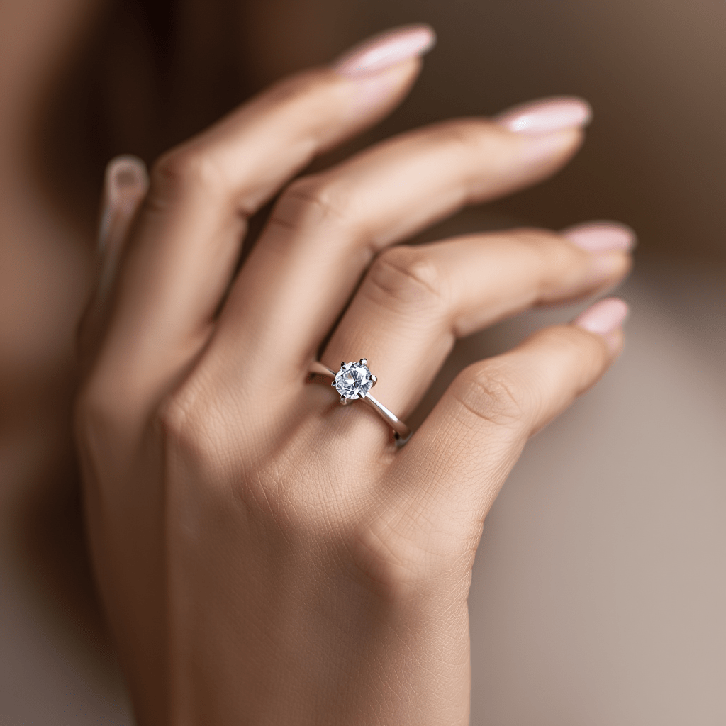 Anel Solitário Lady Bella em Ouro Branco 18kl com Zircónia - Loja do Ouro