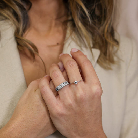 Anel Solitário Lady Bella em Ouro Branco 18kl com Zircónia - Loja do Ouro