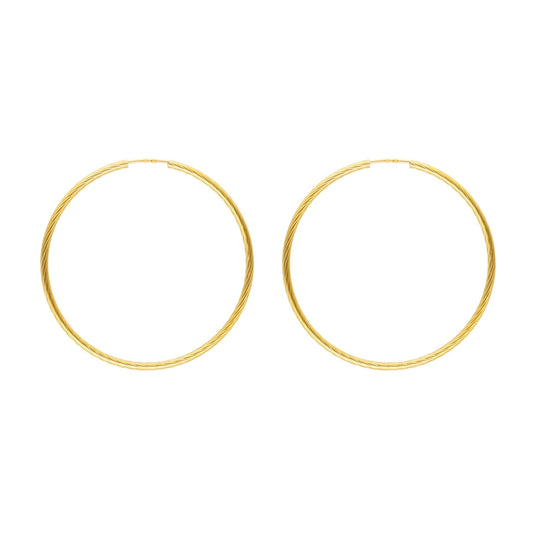 Argolas Grandes Raiadas em Ouro 19kl (4.8cm) - Loja do Ouro