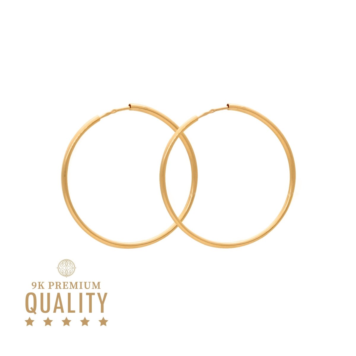 Argolas Médias em Ouro 9kl (3.5cm) - Loja do Ouro