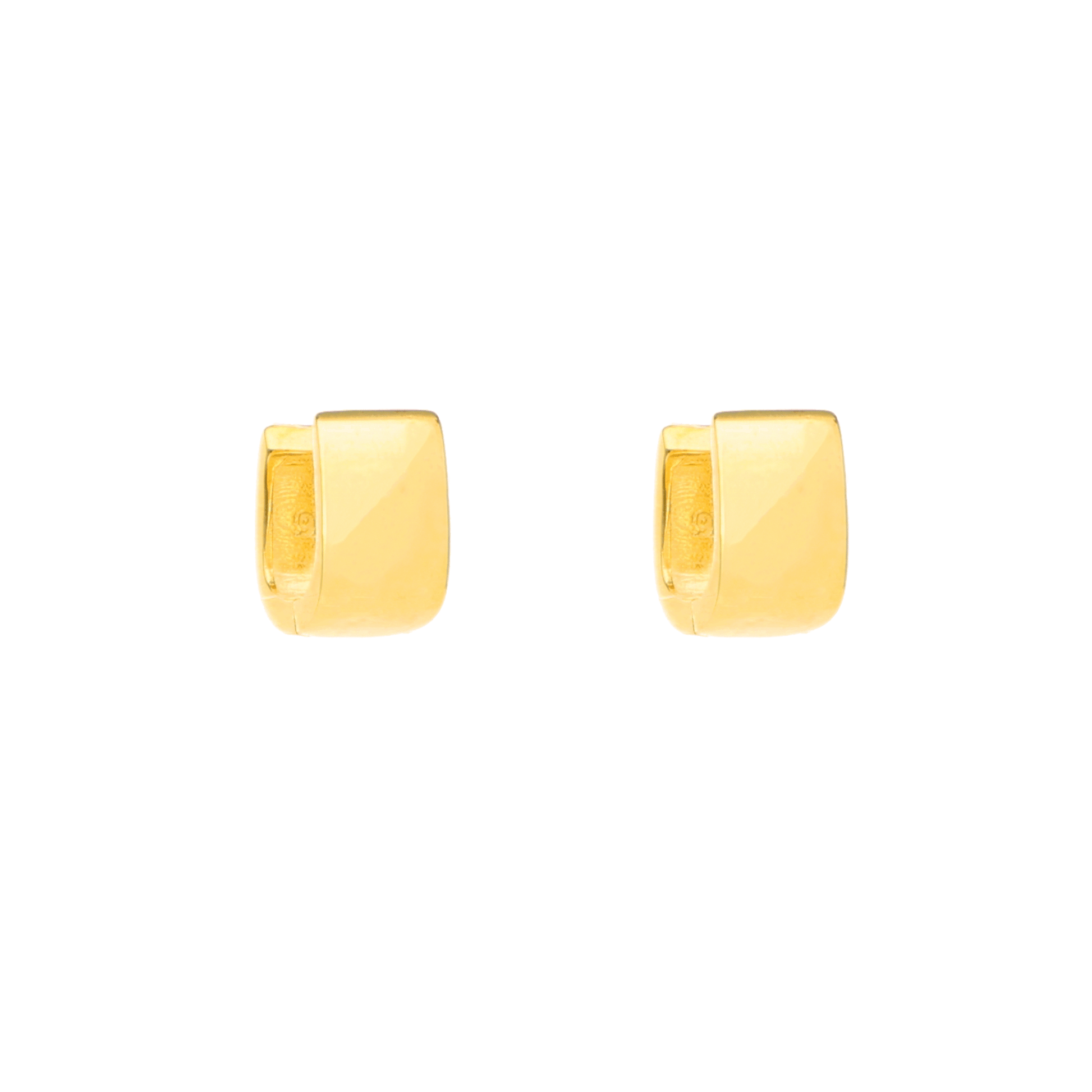 Argolas Quadradas em Prata Dourada (1cm) - Loja do Ouro