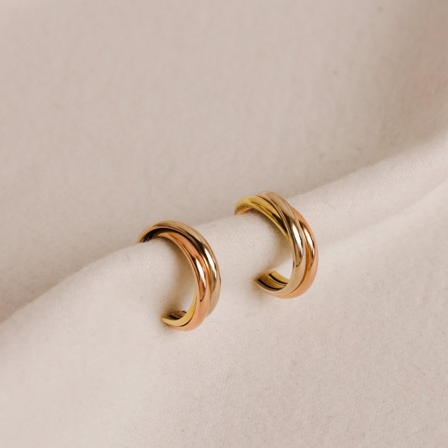 Argolas Tricolor em Ouro de 19kl - Loja do Ouro