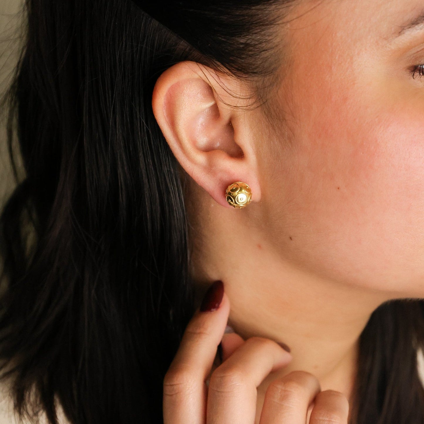 Brincos Bolas de Viana em Ouro 19kl (1cm) - Loja do Ouro