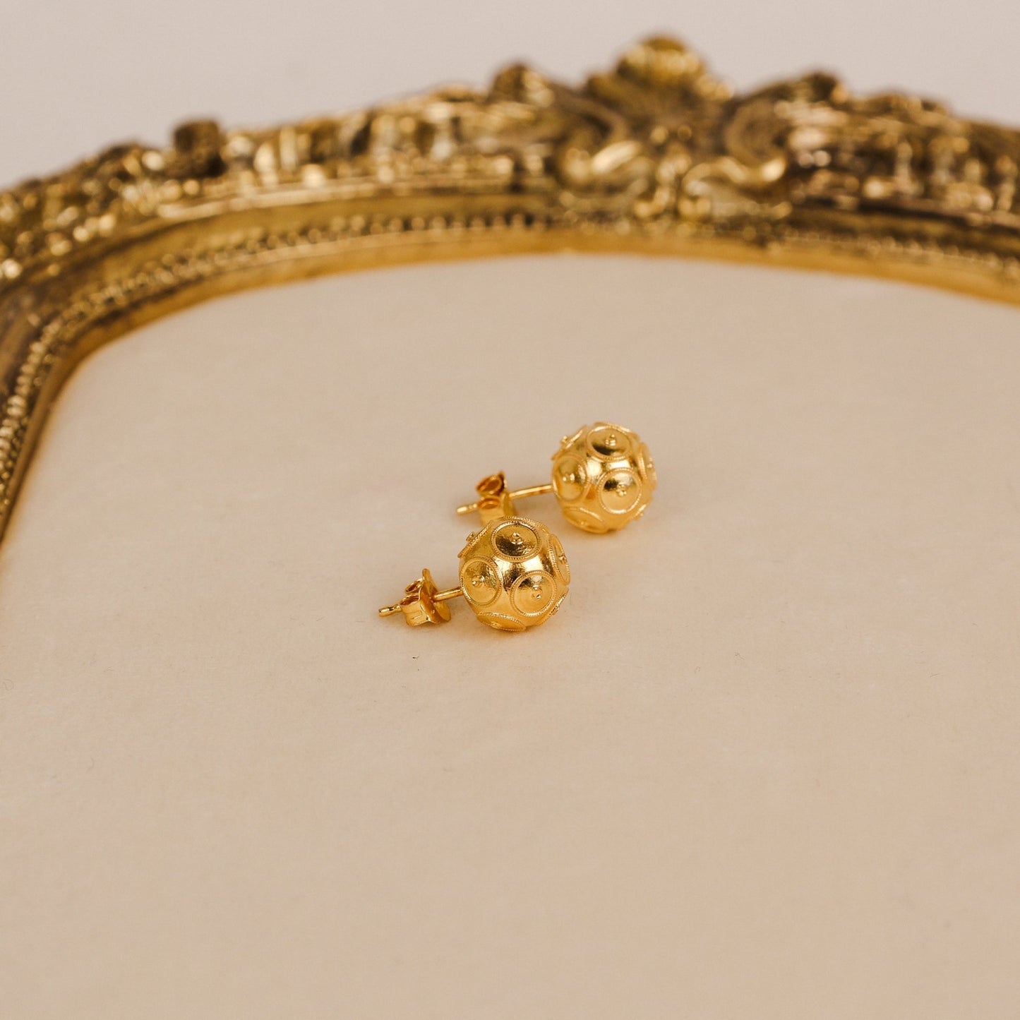 Brincos Bolas de Viana em Ouro 19kl (1cm) - Loja do Ouro