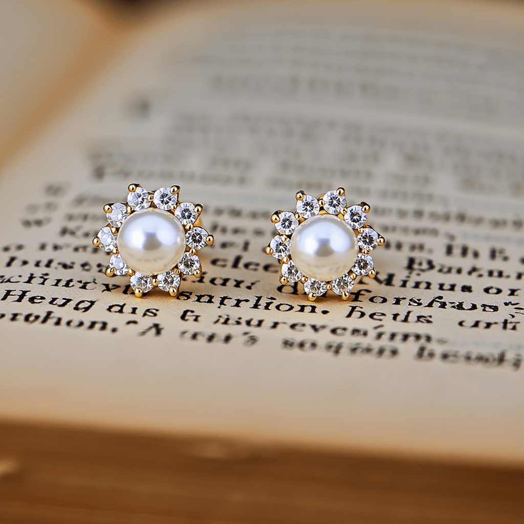 Brincos Chuveiro em Ouro 19kl com Pérola e Zirconias (1cm) - Loja do Ouro