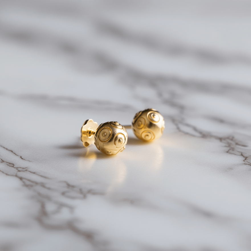 Brincos Contas de Viana em Ouro 19kl (0.8cm) - Loja do Ouro