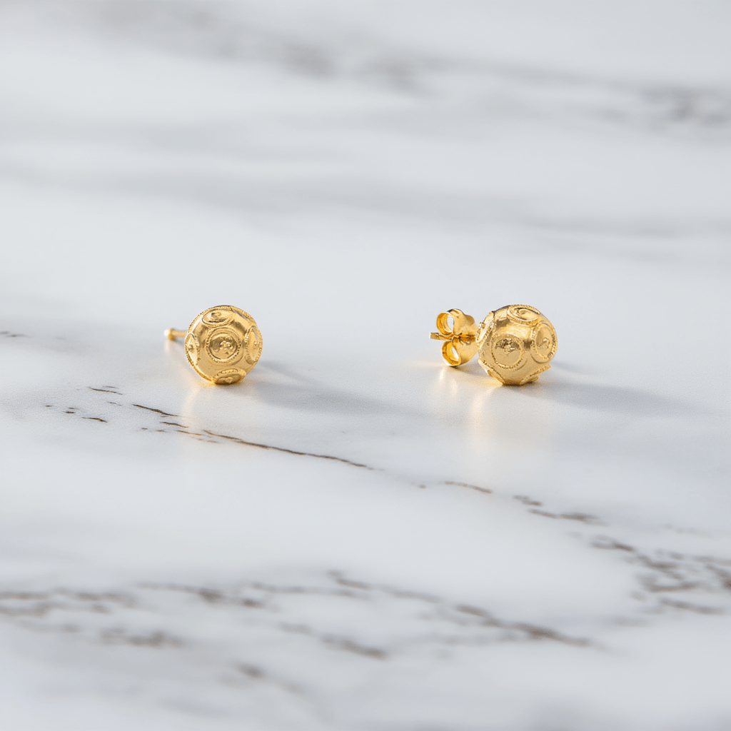 Brincos Contas de Viana em Ouro 19kl (0.9cm) - Loja do Ouro