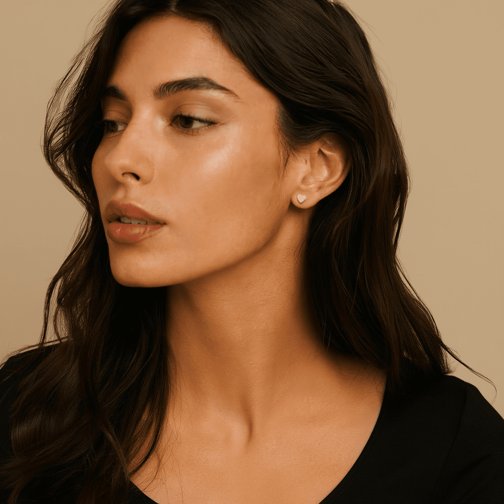 Brincos Coração em Prata com Zircónia - Loja do Ouro