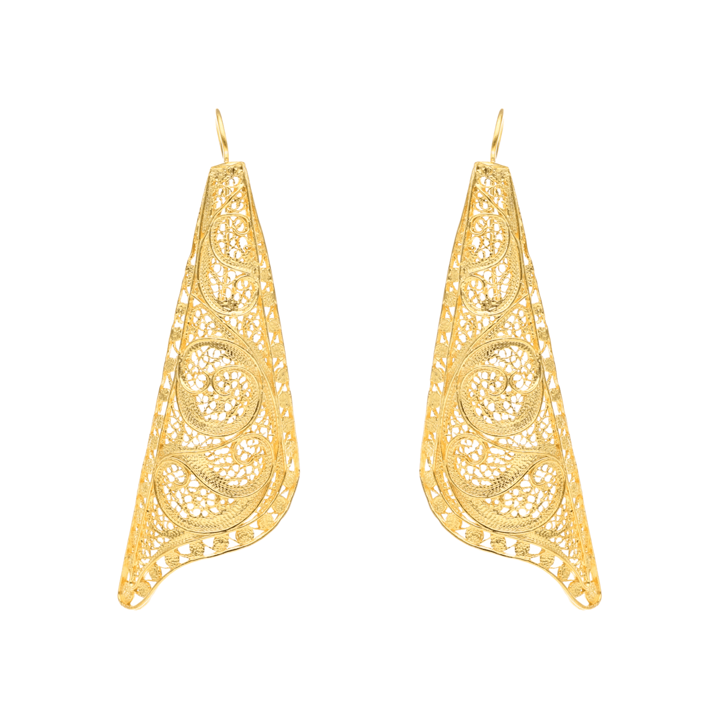 Brincos Freya em Prata Dourada - Loja do Ouro