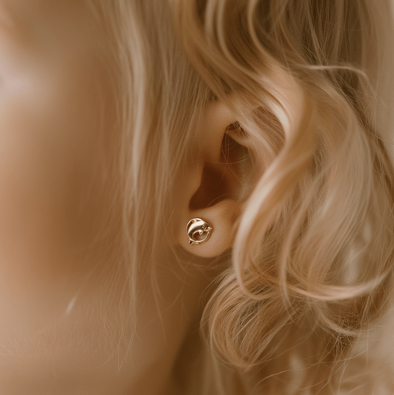 Brincos Golfinhos em Ouro 19kl - Loja do Ouro