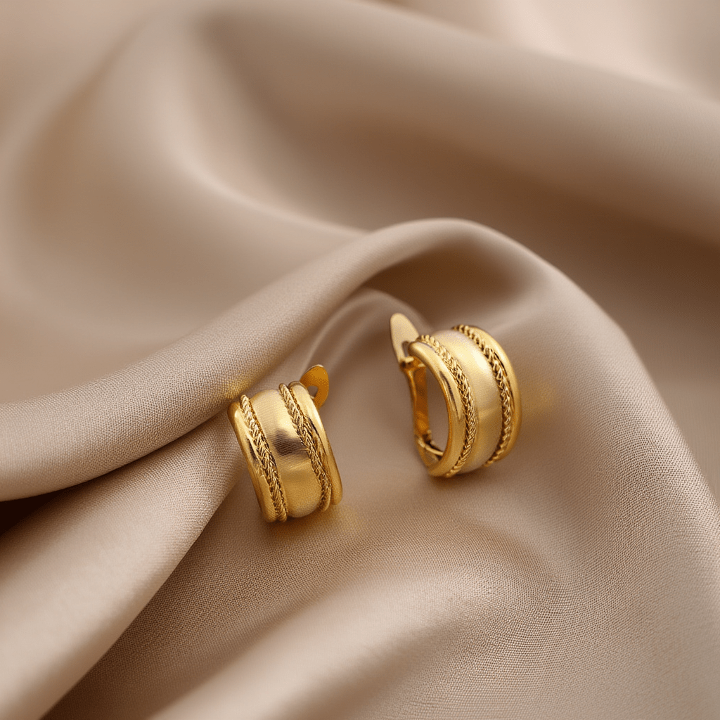 Brincos Meia Argola Clássica em Ouro 19kl (1.4cm) - Loja do Ouro