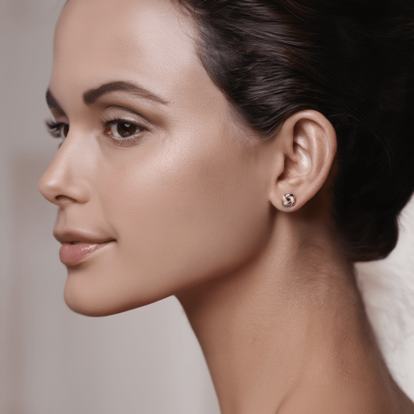 Brincos Nó Bicolor em Ouro 19kl (1cm) - Loja do Ouro