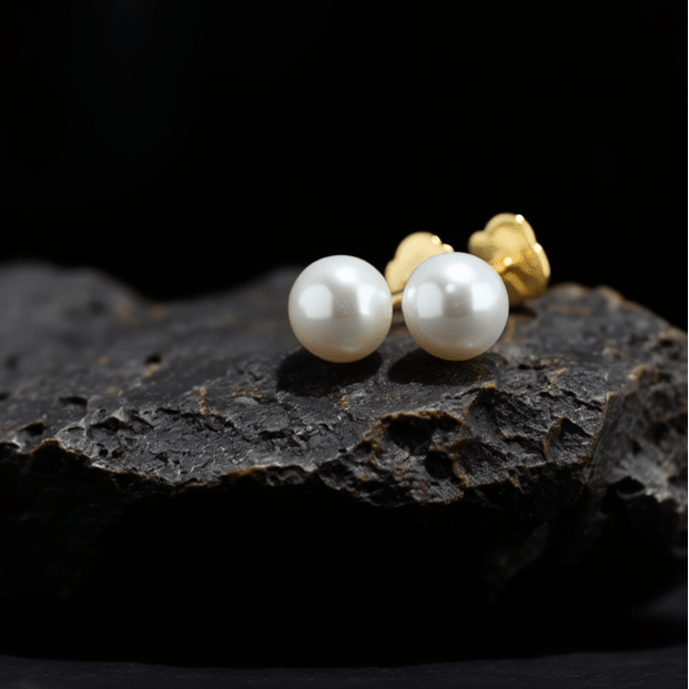 Brincos Pérola em Prata Dourada - Loja do Ouro