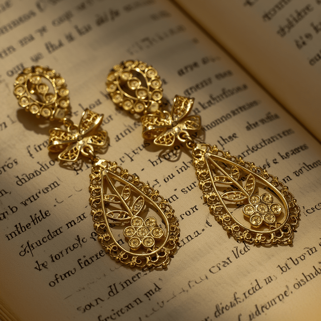 Brincos Portuguesa em Prata Dourada (5.8cm) - Loja do Ouro