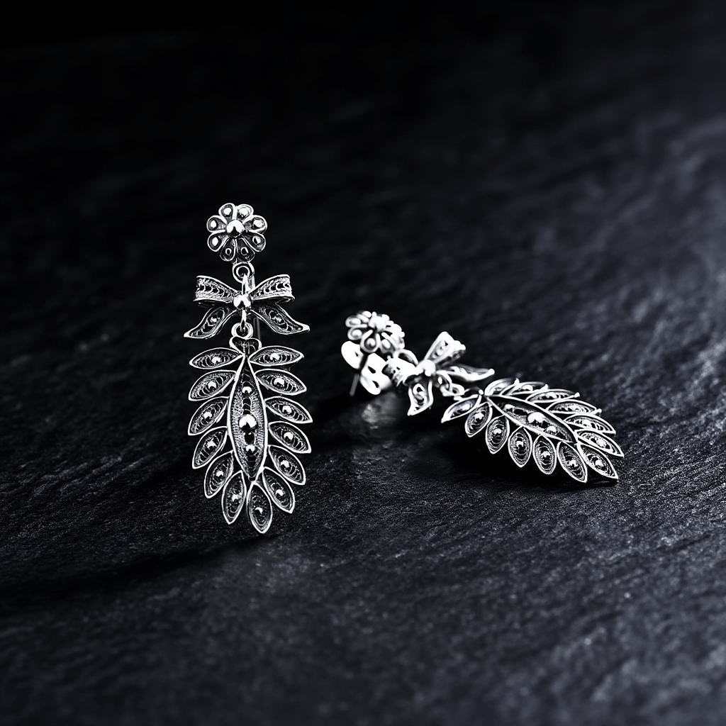 Brincos Saudade em Prata (4cm) - Loja do Ouro