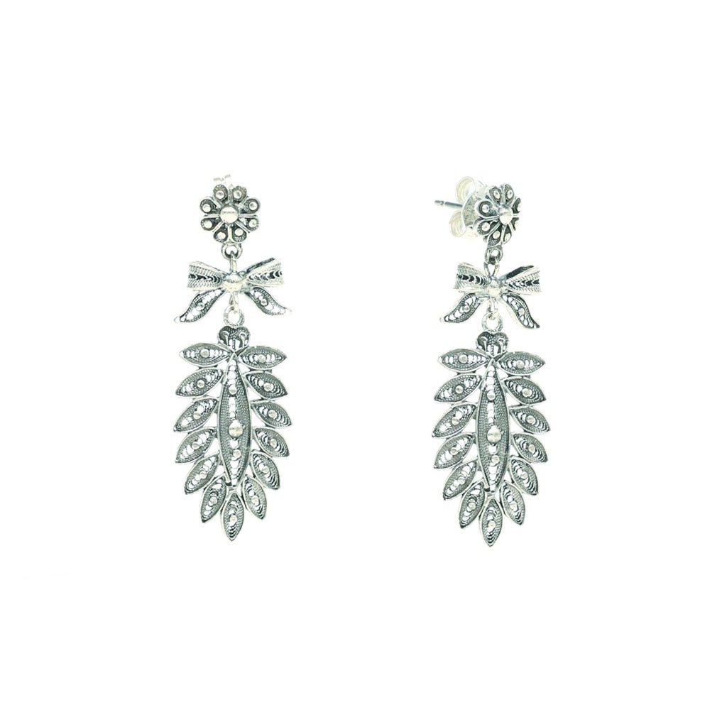 Brincos Saudade em Prata (4cm) - Loja do Ouro