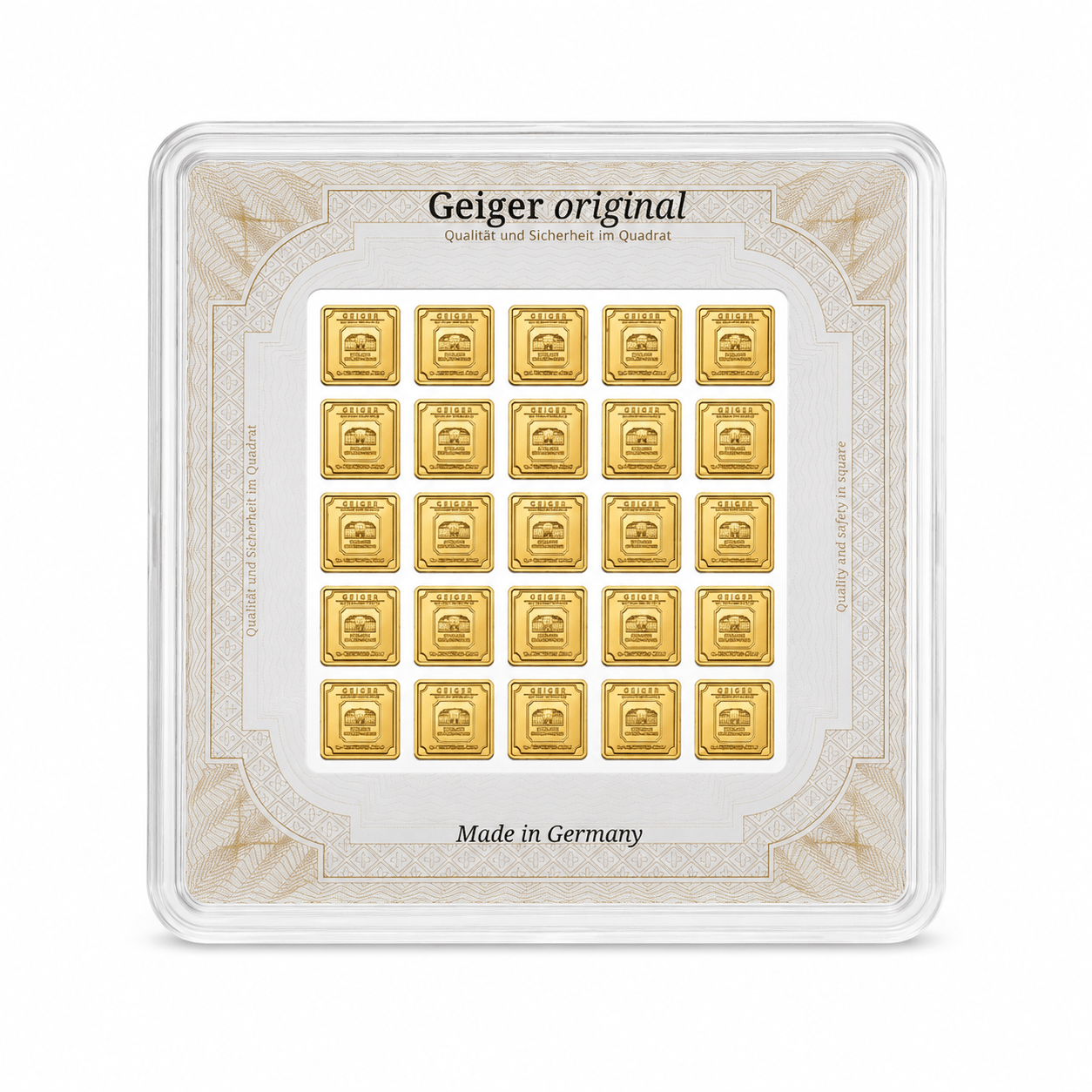 Conjunto de 25 Barras de 1gr de Ouro de 24kl - Geiger - Loja do Ouro