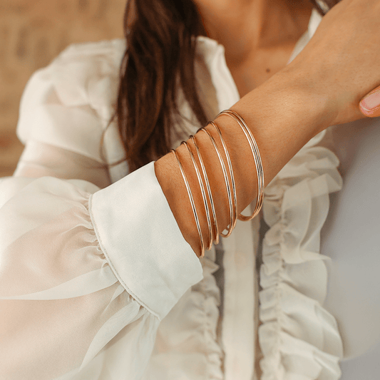 Conjunto Pulseiras Sete Escravas em Ouro 19kl (6.7cm) - Loja do Ouro