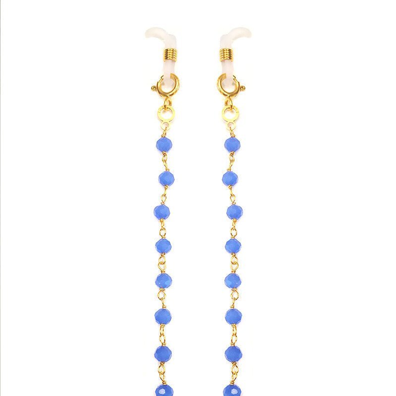 Corrente Glamour com Contas Azul Marinho - Loja do Ouro