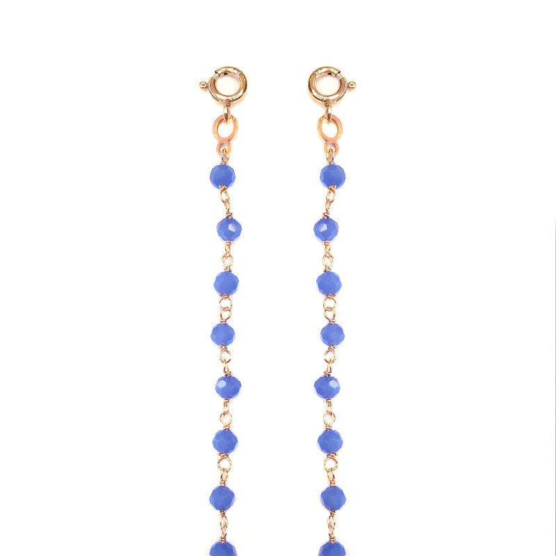 Corrente Glamour com Contas Azul Marinho - Loja do Ouro