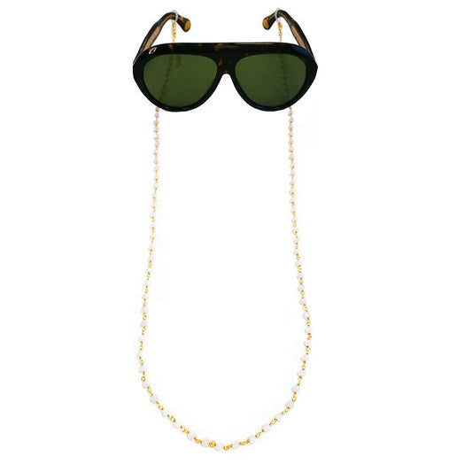 Corrente Glamour com Contas Brancas - Loja do Ouro