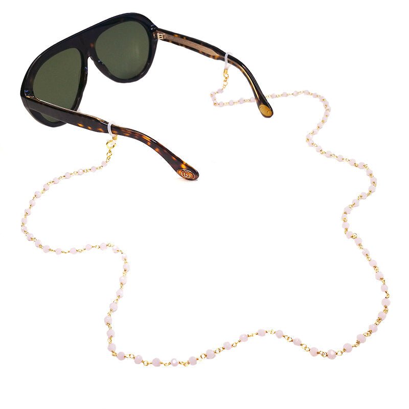 Corrente Glamour com Contas Rosa - Loja do Ouro